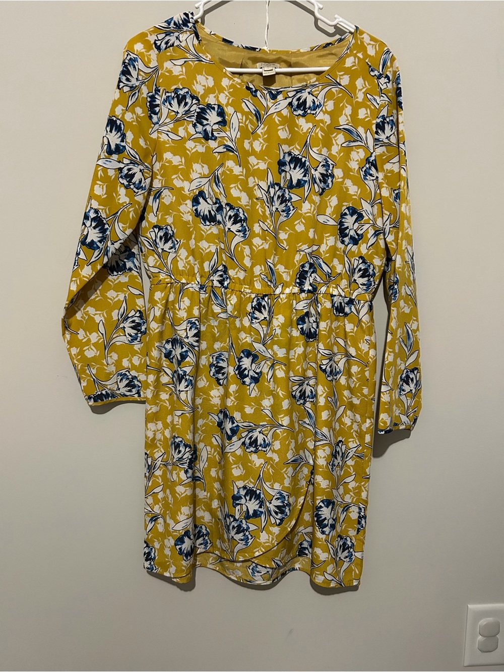 J. Crew Mustard Yellow Floral Print Dress